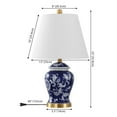 thumbnail image 6 of JONATHAN Y Penelope 22" French Country Cottage Ceramic/Iron Chinoiserie Ginger Jar LED Table Lamp, Navy/White, JYL3005D, 6 of 7