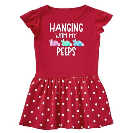 

Inktastic Easter Hanging with My Peeps Pastel Bunnies Gift Toddler Girl Dress