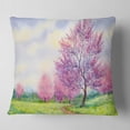 thumbnail image 2 of Designart Purple Spring Landscape - Floral Throw Pillow - 16x16, 2 of 5