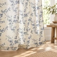 thumbnail image 6 of CURTAINKING Blue Floral Linen Blend Curtains Light Filtering 96 Inch Curtains for Living Room Bedroom Farmhouse Vintage Window Treatment Rod Pocket, 6 of 11