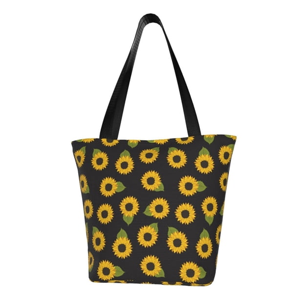 Fotbe Sunflowers Bolsa de Playa con Estampado, Bolsa de Hombro, Bolsa de Mano Espaciosa, Bolsa de Viaje Ligera, Bolsa de Compras Versátil