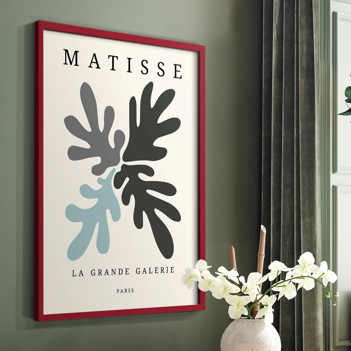 Matisse CCCLXXXIII in Red Solid Wood 16 x 20 Framed Print