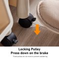 thumbnail image 3 of Movable Storage Rack Beige Large Capacity Bookshelf With Brake Pulley For Kitchen Bedroom, 3 of 8