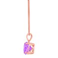 thumbnail image 2 of 3.0 ct Brilliant Round Cut Solitaire Natural Amethyst 14k Rose Gold Pendant with 16" Chain, 2 of 3