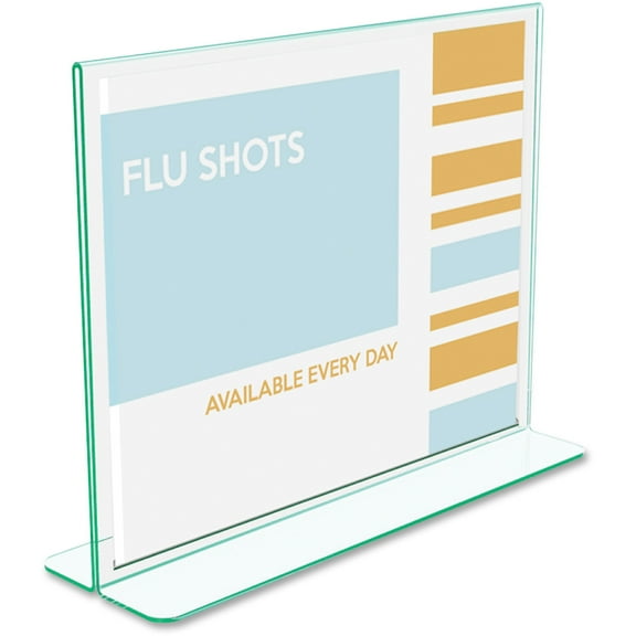 "Superior Image Premium Green Edge Sign Holders, 11 X 8 1/2 Insert, Clear/green | Bundle of 5 Each"