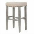 thumbnail image 6 of WestinTrends Lenox 29" upholstered nail head bar stool, Antique Gray/Beige, 6 of 8