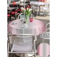 thumbnail image 5 of Outdoor Tablecloth with Umbrella Hole for Patio/Picnic/Party/Camping, Pink Ombre Waterproof Table Cloth Round Cover Washable, Modern Grey Gradient Farmhouse Art (Dia 60"), 5 of 8