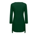thumbnail image 2 of Summer Clearance! Zpanxa Summer Dress Women Fashion O-neck Solid Bow Elegant Straigth Dress Spring Loose Mini Dresses Womens Dresses Green XL, 2 of 5