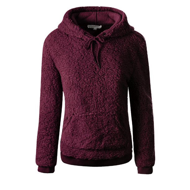 Made by Olivia Made by Olivia Women's Super Soft Sherpa Front Pocket Hoodie Pullover Walmart