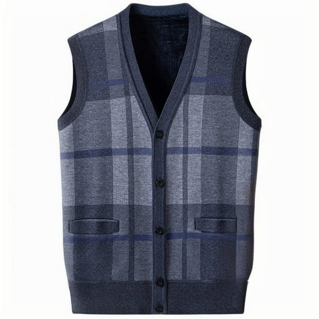 Chaqueta de Punto de Cuello en V de los Hombres, Abrigo Cálido con Ligero Estiramiento para el Otoño Y el Uso Casual Diario, Blusa en Capas de Moda