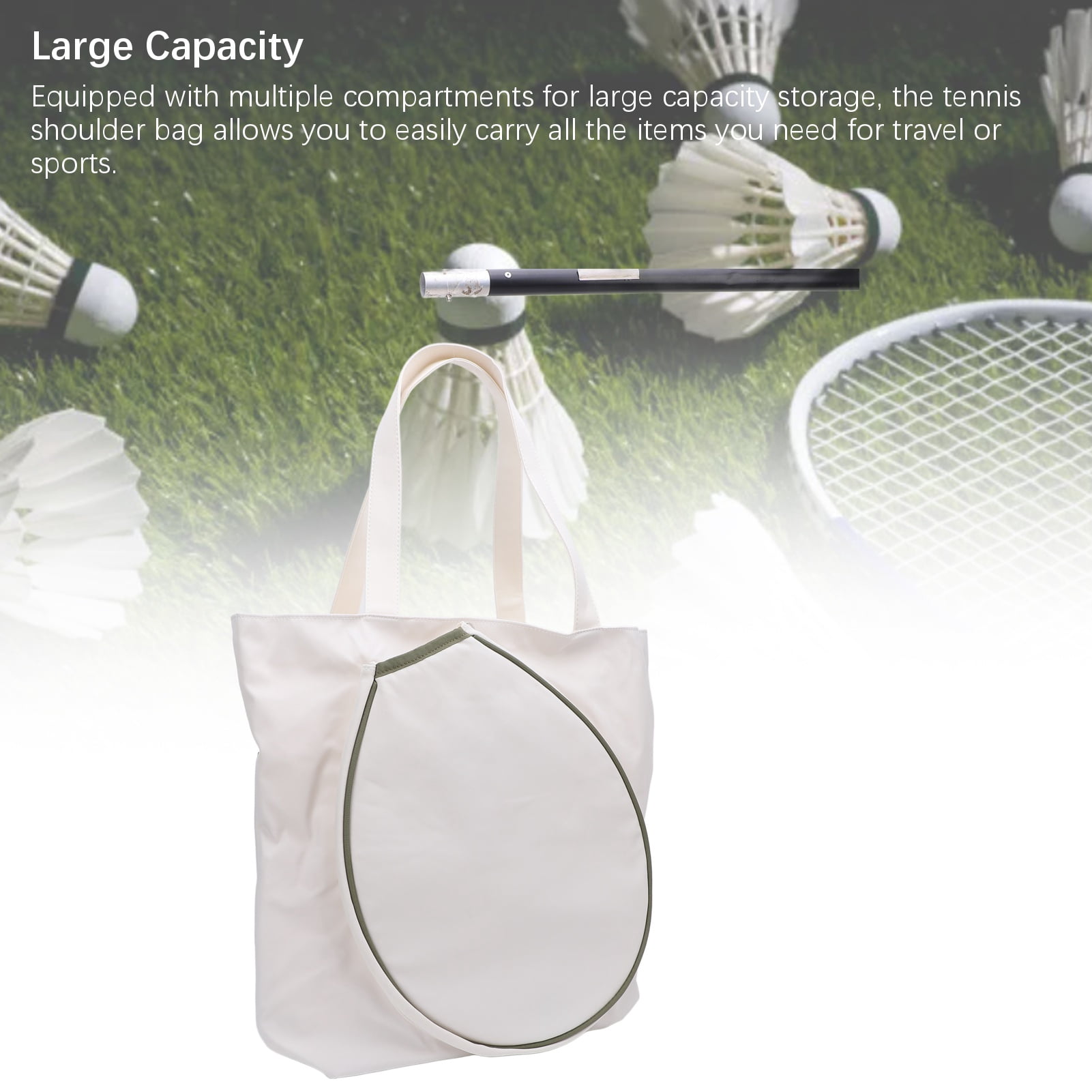Nieyigj Professional Tennis Handbag Water Resistant Fabric Large Capacity 17.7x16.5x2in (45x42x5cm) Stylish Look Tennis Racket Shoulder Bag for Travel Outdoor Gym Squash Racquet Sports Gear