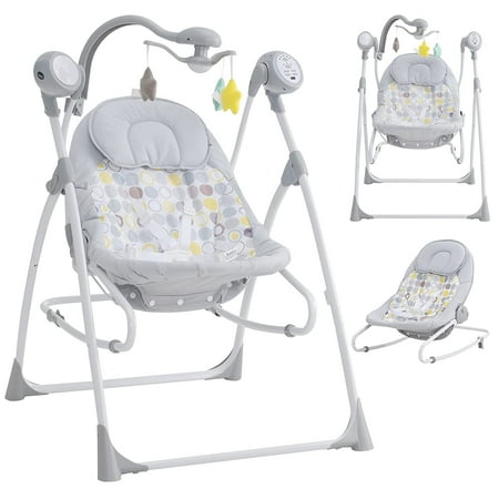 INFANS 2 in 1 Baby Swing and Bouncer for Infants (Grey)