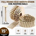 thumbnail image 2 of MEITE 7,200 Counts Coil Roofing Nails 15 Degree 1-3/4" Length Smooth Shank Galvanized Wire Collated Nails, 2 of 10