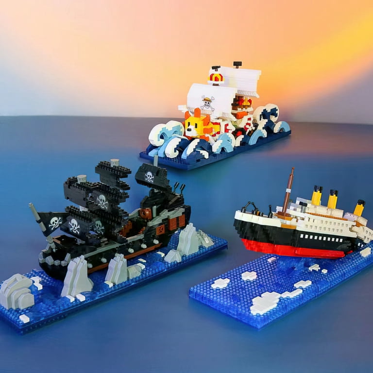 HI-Reeke Ship Micro Mini Building Block Set 1 Piece Anime Ship in a Bottle  Building Kit Multi Color 