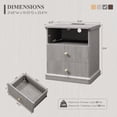 thumbnail image 3 of Aitjunz Modern Nightstand Set of 2, 23'' Tall Bedside Table w/ 2 Drawers for Storage, Wooden Mid Century End Table w/Charging Station & Open Shelf for Bedroom Living Room, 3 of 7