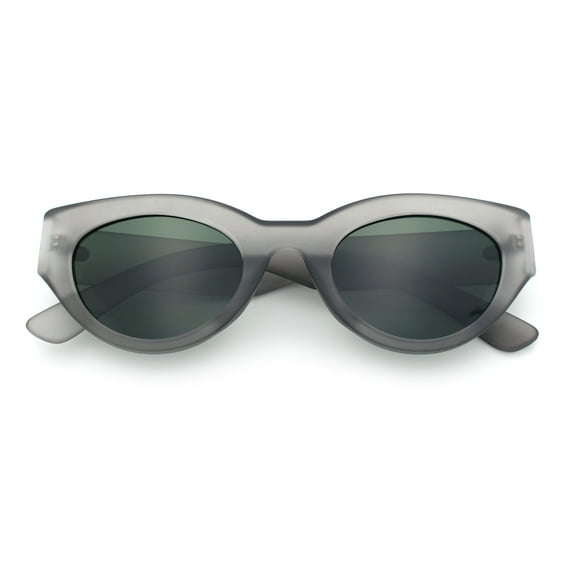 Womens Thick Plastic Cat Eye Retro Vintage Mod Style Gothic Sunglasses Slate - Green