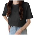 thumbnail image 3 of XFHLMJFF Women's Oversized T-Shirts Loose Fit Soft Short Sleeved Thin Round Neck Plain Comfortable Office 2024 Trendy Outfits, 3 of 6