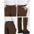 thumbnail image 6 of INSPIRE CHIC Men's Dress Pants Classic Fit Flat Front Solid Color Prom Trousers 38 Brown, 6 of 6