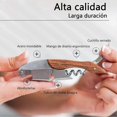 thumbnail image 3 of Multifunctional Wine Opener Stainless Steel Wooden Handle Portable Beer Bottle Opener for Bar, 3 of 4