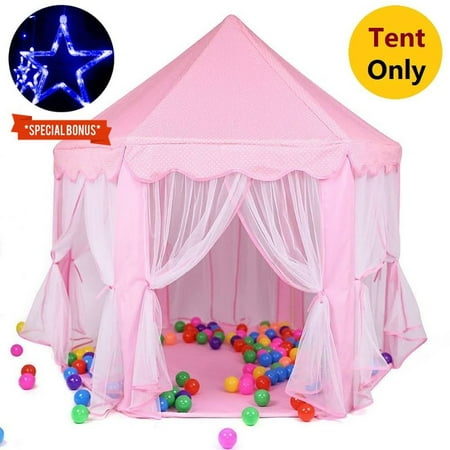 Boys & Girls Play Tent Catle, Children Play Tent for Girls Princess Castle Indoor & Outdoor Use, with Star Fairy Lights&Carry Case