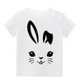 thumbnail image 4 of Lilgiuy Boys Girls Easter Shirts Kids Bunny T-Shirt Cute Rabbit Print Shirt Toddler Easter Graphic Tee for Beach Holiday Vacation Travel Birthday(White,3-4 Years), 4 of 5