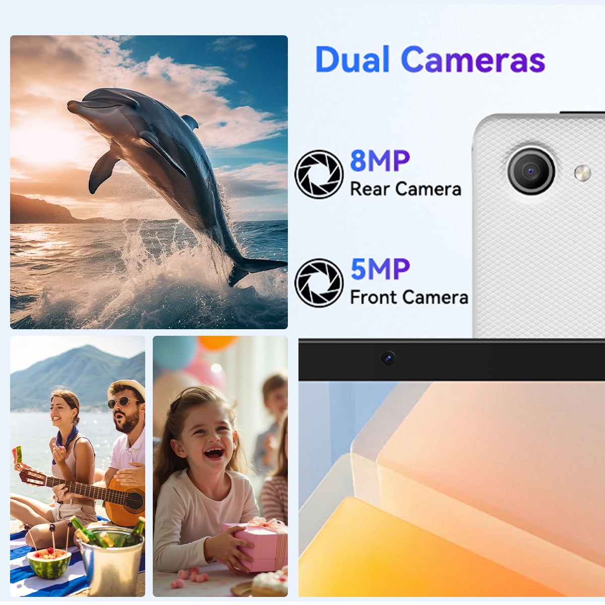 AEEZO 10.1 Inch Tablet Set with Keyboard Set,20GB RAM+ 64GB ROM/1TB Expandable,Octa-Core 2.4 GHz,5MP + 8MP, 5000mAh, White