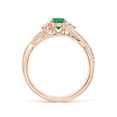 thumbnail image 2 of ANGARA Natural Nature Inspired Emerald & Diamond Twisted Vine Engagement Ring in 14K Rose Gold for Women (Size-5mm) | May Birthstone, Anniversary, Jewelry Gift for Women | Natural Emerald Ring, 2 of 10