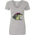 thumbnail image 3 of Inktastic Sunny Gator in Pink Sunglasses Women's V-Neck T-Shirt, 3 of 5