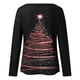 thumbnail image 5 of Blusa de manga larga con cuello redondo y estampado de árbol de Navidad para mujer Pompotops  FGAJ12602, 5 of 5