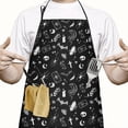 thumbnail image 2 of Black Gothic Skull Spider Pattern Apron-Garden Aprons for Women with Pockets-Cotton Linen Waterproof Kitchen Cooking Gardening Aprons Adjustable for Kitchen,Cooking,BBQ and Salon 33x27 Inch, 2 of 7