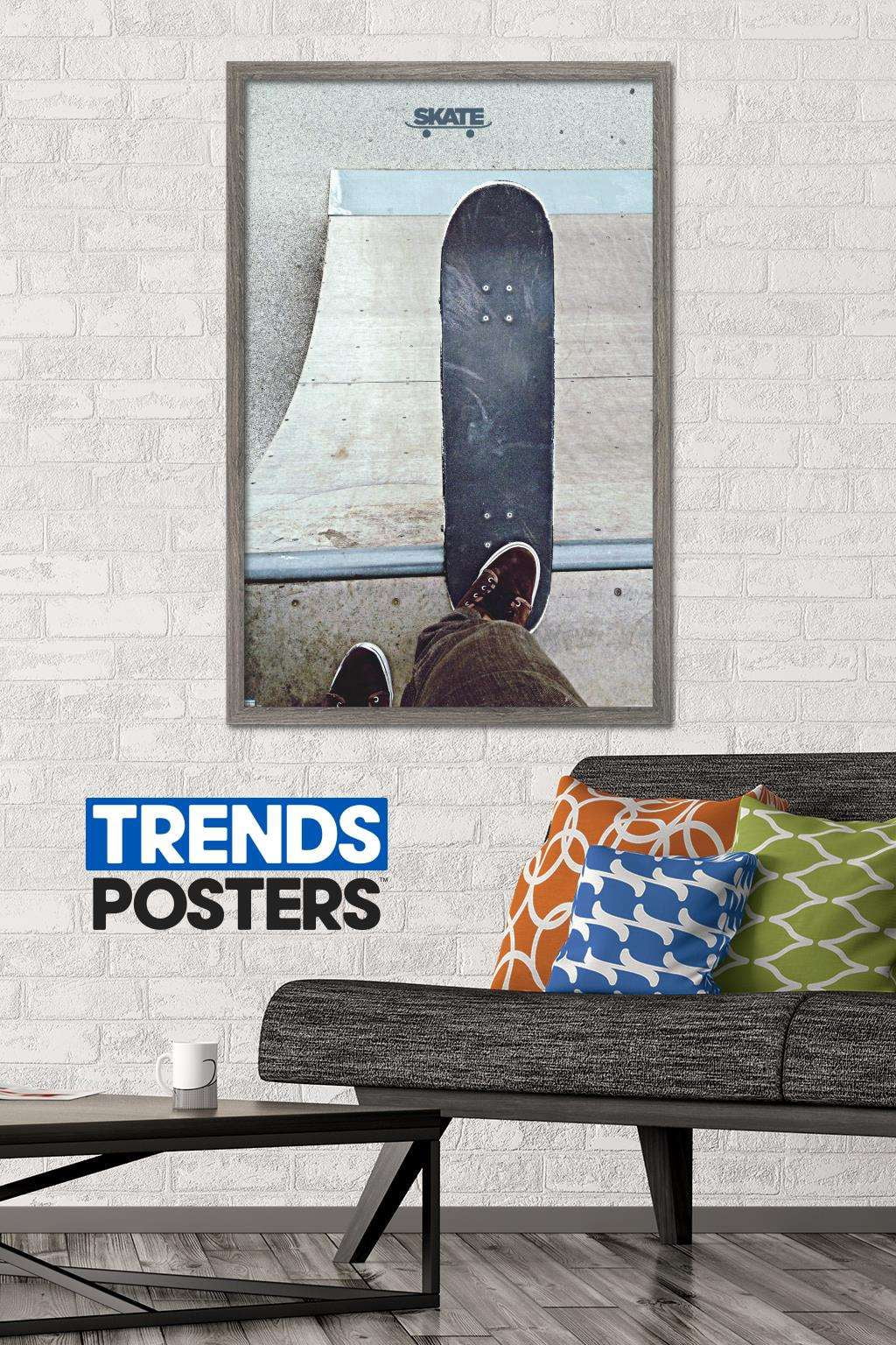 Skateboarding - Drop In Wall Poster, 22.375" x 34", Framed