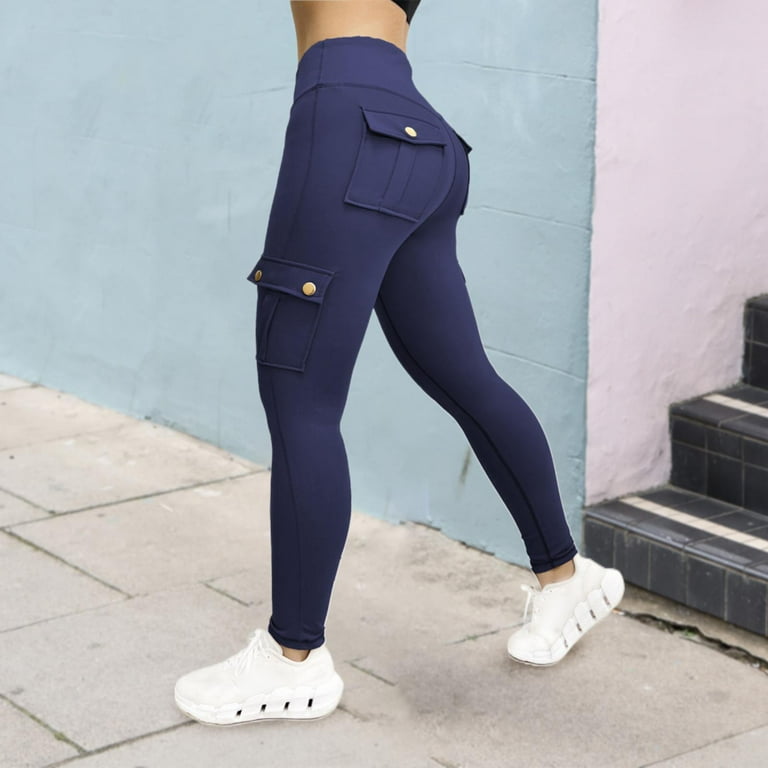 Pxiakgy yoga pants Workwear Fitness Pants Women's High Elastic Tight Yoga  Pants Quick Drying Running Trousers BU2+XL 