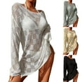 thumbnail image 5 of KOMOO Women Crochet Blouse Cover-Up Hollow Knit Bikini Smock See Through Loose Beach Coverup Dress, 5 of 5