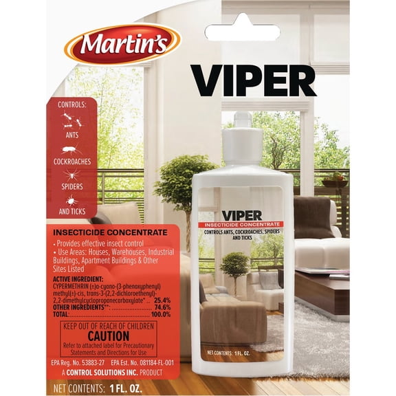 Control Solutions Martin's Viper Insecticide Concentrate - Indoor/Outdoor Pest Control - 1 oz