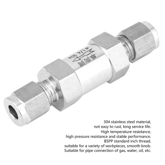 Válvula De Retención De Acero Inoxidable 304, Válvula Unidireccional De Rosca Hembra BSPP Para Gas, Aceite Con Resistencia A Alta Temperatura Y Presión, 1/8", 1/4", 3/8", 1/2"