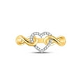 thumbnail image 2 of 10kt Yellow Gold Womens Round Diamond Infinity Twist Heart Ring 1/10 Cttw 101778, 2 of 4