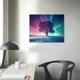 thumbnail image 4 of JRXY  Aurora Canvas Wall Art, Purple Tree and Colorful Aurora Painting Print Northern Lights Picture Poster for Living Room Bedroom Decor 20x16in, 4 of 6