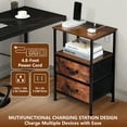 thumbnail image 3 of Coliware File Cabinet with Charging Station, Wood Printer Stand with Drawer Storage Shelves, Filing Organization Fits A4 Letter Size, Home Office Furniture for Under Desk Storage - Rustic Brown, 3 of 10