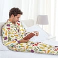 thumbnail image 6 of Salouo Vegetable Print Button-Front Long Sleeve Pajama Set for Men, Soft 2Pjs Men's Long Sleeve Sleepwear-X-Large, 6 of 7
