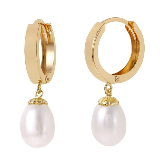 Galaxy Gold 14k Solid Gold Pearl Dangle Earrings