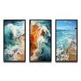 thumbnail image 2 of Designart "Coastal Reverie Beach Photo IV" Nautical & Beach Framed Wall Art Set Of 3 - Teal Beach Frame Canvas Set For Living Room Decor, 2 of 7