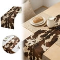 thumbnail image 1 of Western Cowhide Print Table Runner Farmhouse Kitchen Dining Table Centerpiece Decorative Banner, 1 of 7