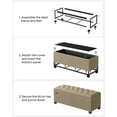 thumbnail image 2 of SONGMICS 43.3" Storage Ottoman Bench Hold up to 660lbs Bedroom Ottoman Bench Enough Storage for Bedroom Entryway Living Room Light Taupe, 2 of 6