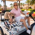 thumbnail image 3 of Golf Cart Seat Covers for 2 Seater,4th of July Microfiber Cart Seat Towel Blanket,Independence Day Blue Ombre Gnomes American Star Absorbent NonSlip Bench Seats Protector for Golf Course 51"x31", 3 of 9