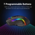 thumbnail image 6 of Redragon Gaming Mouse with Triple Mode - 10000 DPI Switchable, 7 Custom RGB Backlight Modes, Portable and Durable M602U-KS, 6 of 6
