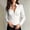 White, variant on IUYRTFE Women's Slim Fit Collared Button Down Shirt Long Sleeve Stretch Work Blouse