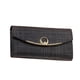 thumbnail image 1 of Minnieouse Cartera de cuero para mujer, botón a presión de repuesto, tarjetero Rectangular de Color sólido, bolsillo con cremallera, monedero Carteras Negro Tipo 2, 1 of 6