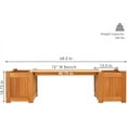 Meranti Wood Outdoor Planter Box Bench with Teak Oil Finish