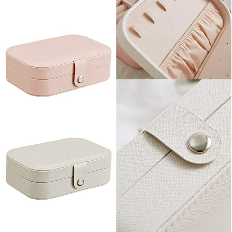 Jewellery Box,Europe and The United States Simple Jewelry Box Travel  Portable Jewelry Storage Bag Bracelet Earrings Storage Box-White