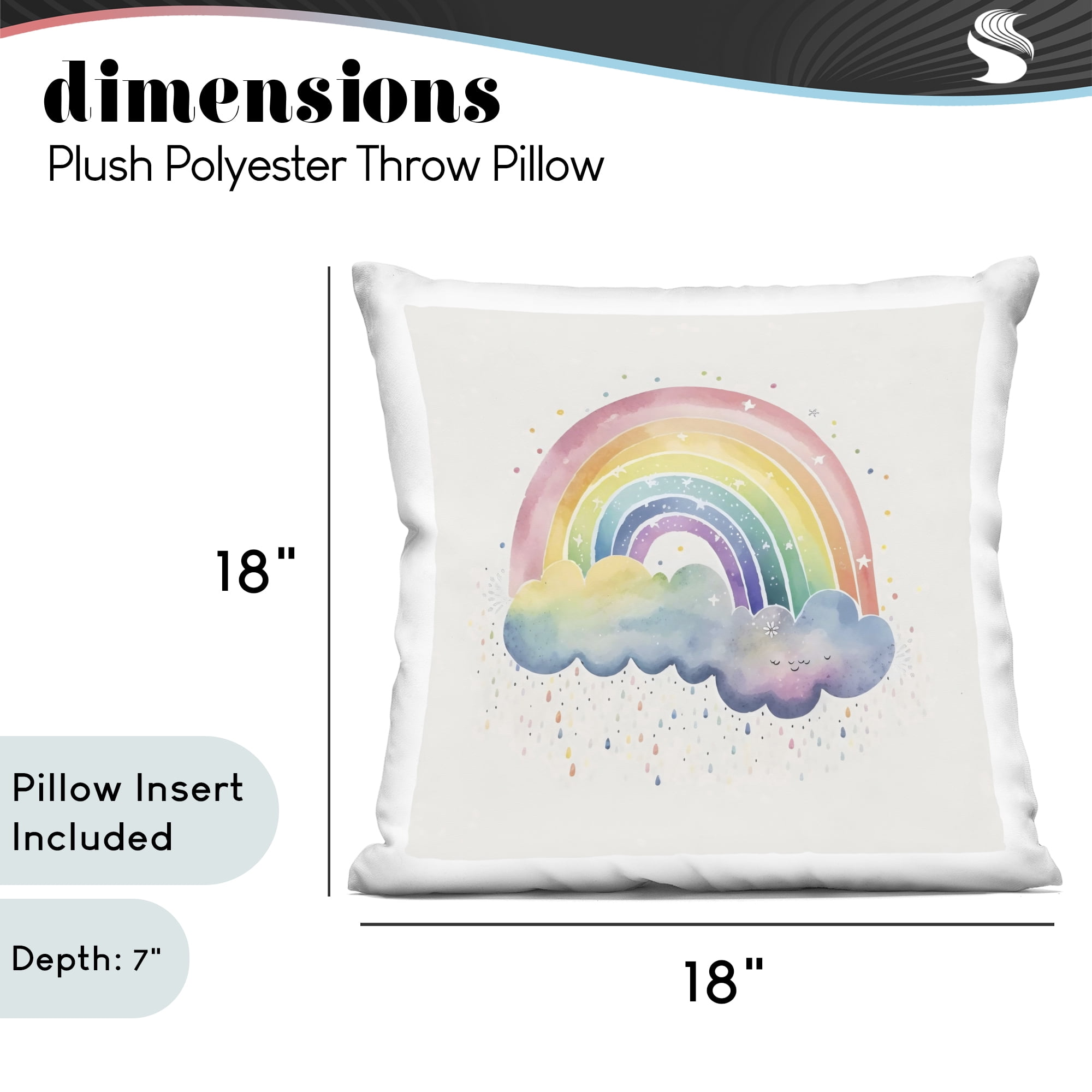 Stupell Industries Bright Boho Rainbow & Stars Decorative Printed Throw Pillow, design by Creative Studio